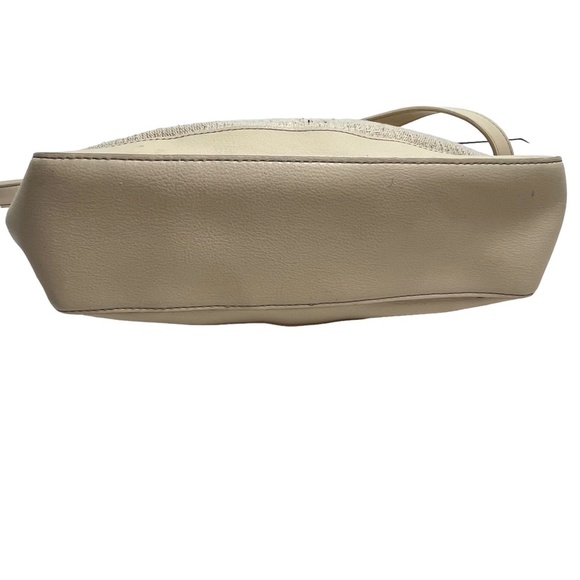 ETIENNE AIGNER Woven Cream Ivory Genuine Leather Trim Shoulder Bag Purse Handbag - Picture 5 of 16